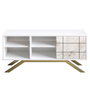 Hanah Home Soporte para TV Blanco y Dorado